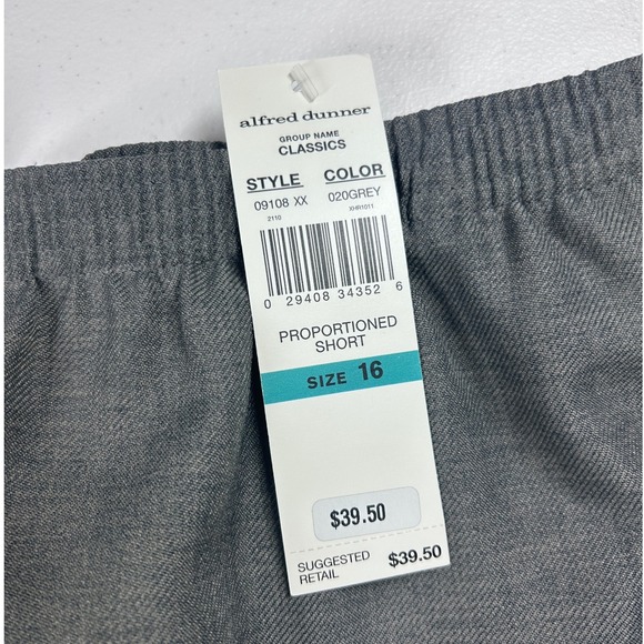 Alfred Dunner Classics Gray Elastic Waist Pull On Dress Pants Size 16 NEW - Picture 6 of 7